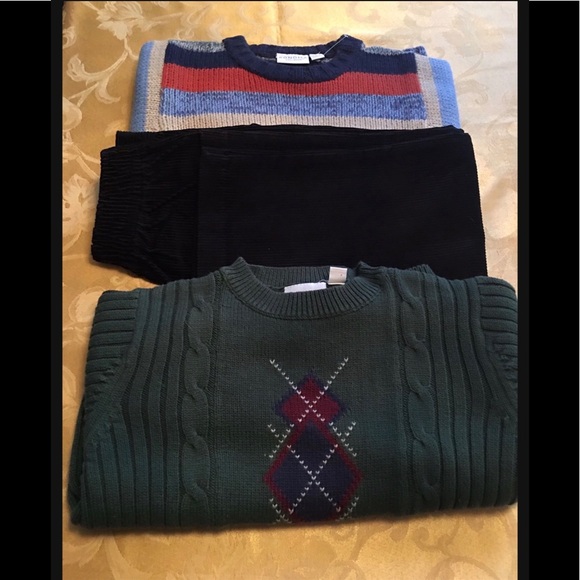 NWT SONOMA 3 Pieces Set: 1 Pants +2 Sweaters Boys Sz 5-6 - Picture 1 of 10